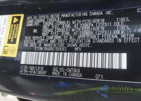 2011 Lexus Rx 350 from USA, damaged, VIN 2T2BK1BAXBC109083